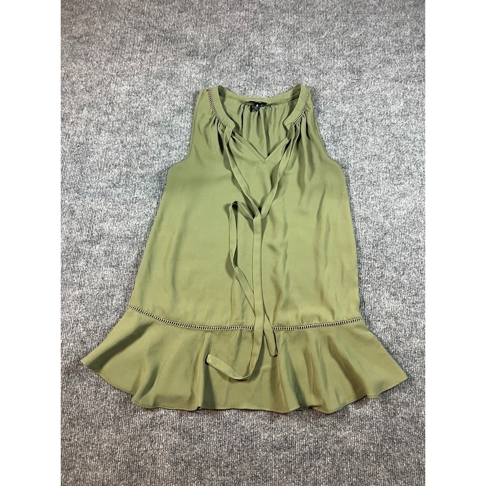 Mossimo Supply Co. Women's S Tank Top Green Tie Strap Stretch Flaired